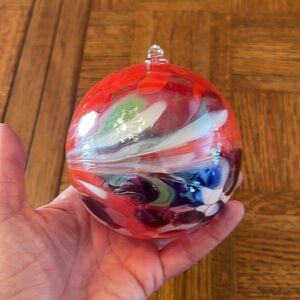 Handmade Glass Red Ornament from Poland
